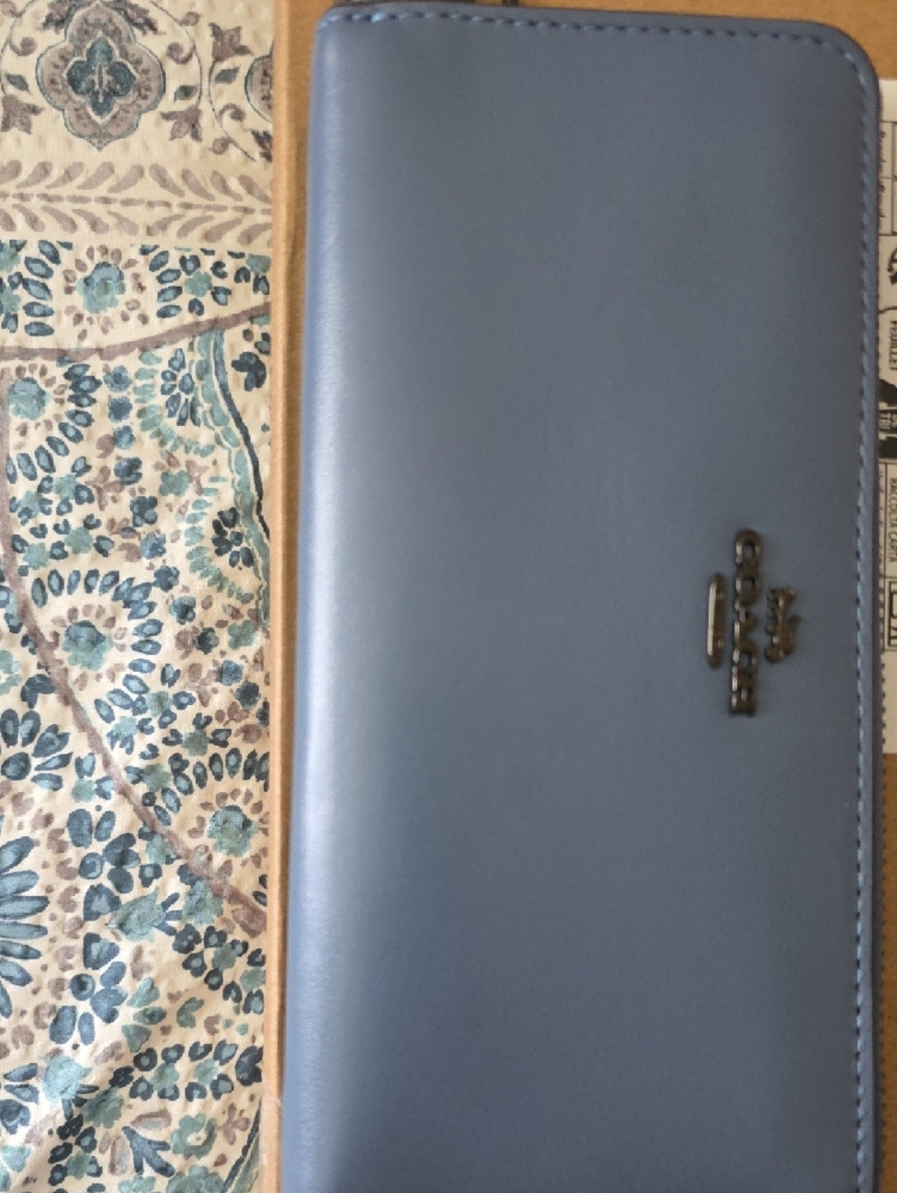 Coach Leather Zip Wallet in Dusty Blue - Picture 3 of 3